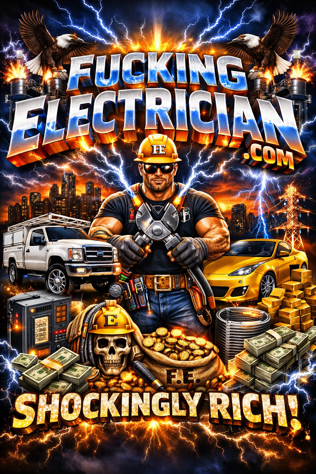 Hype-style electrician promotional artwork